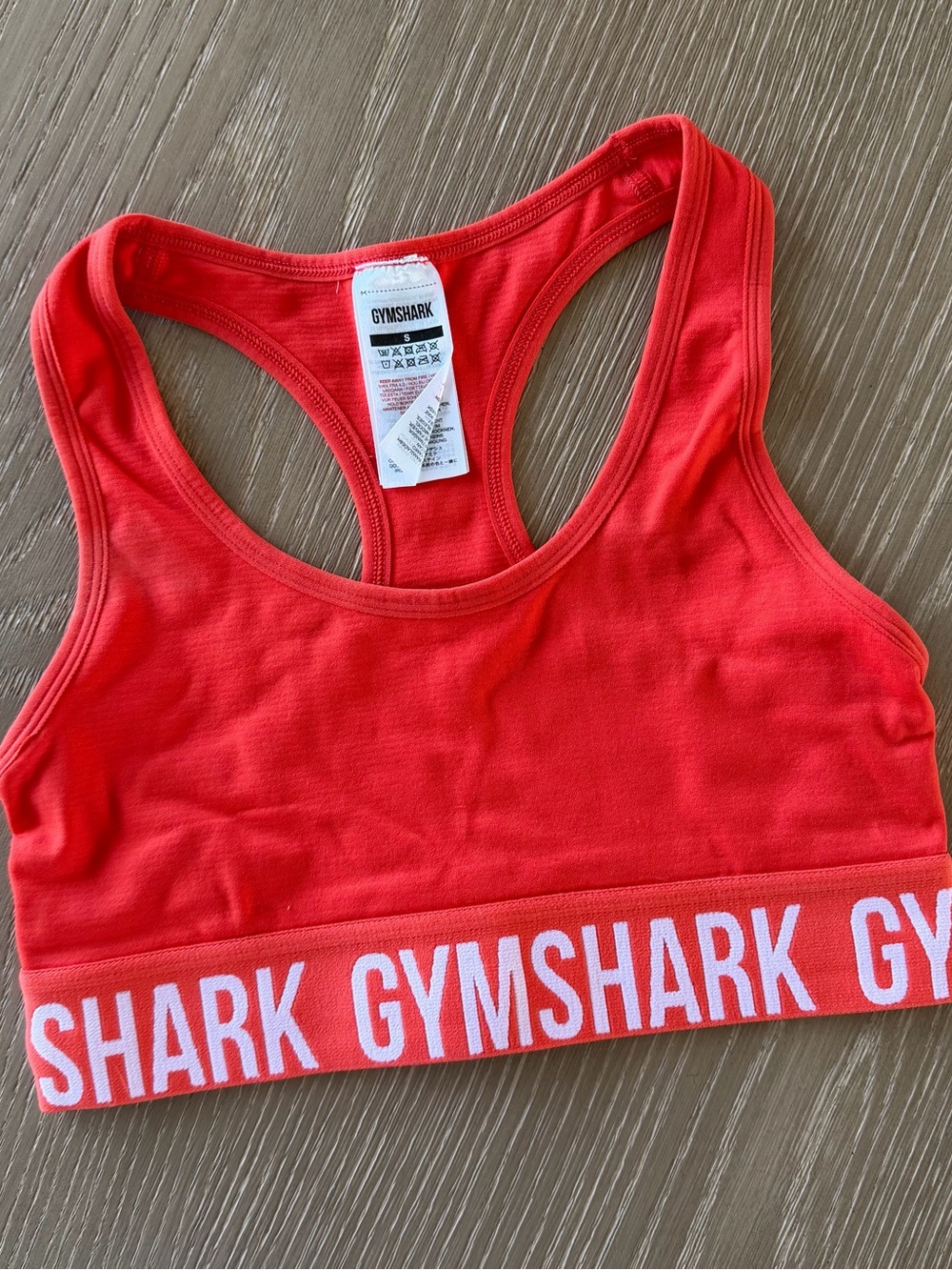 Gymshark Orange Racerback Logo Sports Bra